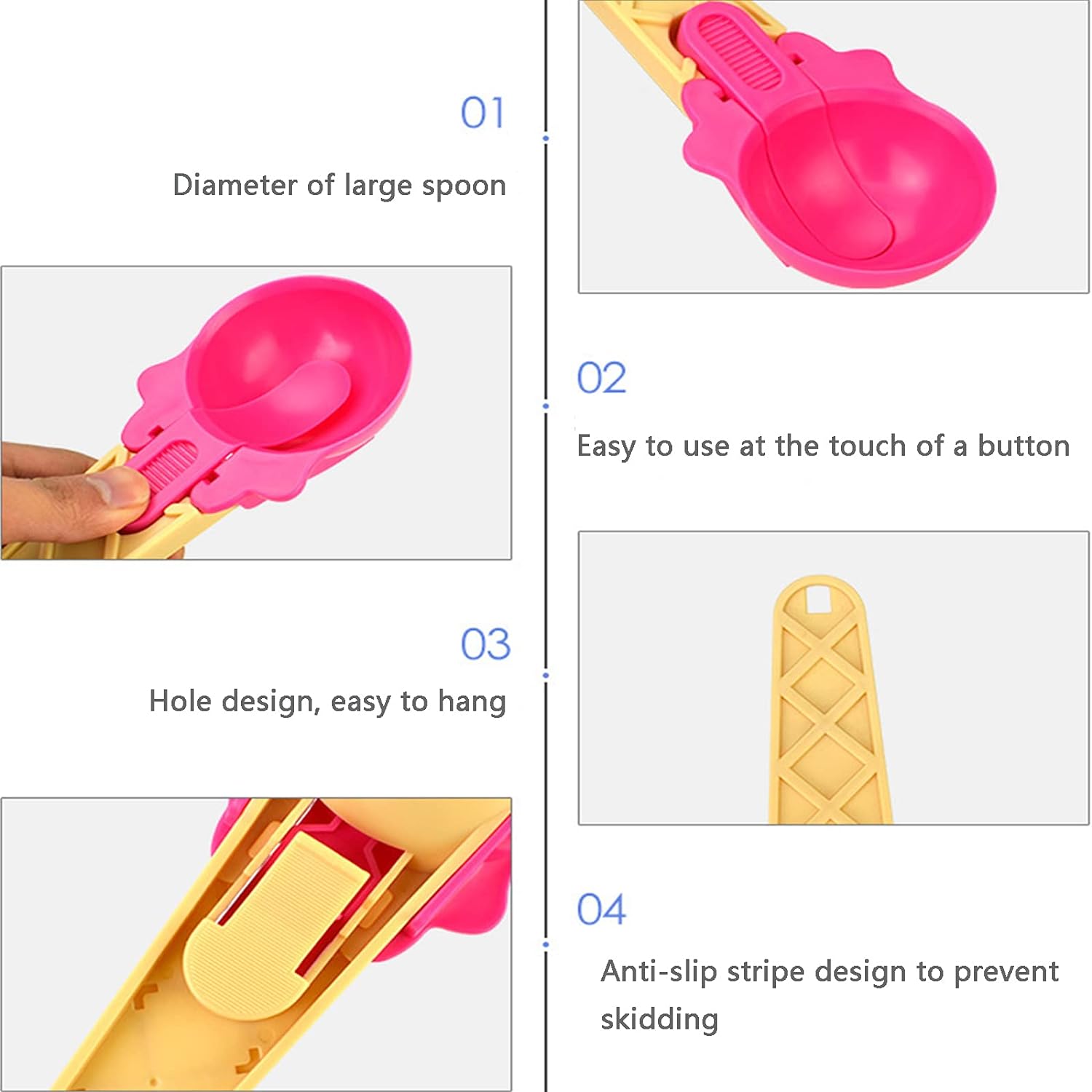 5509 Ice Cream Spoons 2pcs Plastic Water Melon Scoopers with Trigger Dipper and Adults for Summer Party Ice Cream Scoop, Food Serving Spoon Kitchen Tools Ice Cream Digging Spoon Household Spoons Cupcake Spoons Aps Fruit Ball Player (2 Pc) 5509 Ice Cream Spoons 2pcs Plastic Water Melon Scoopers with Trigger Dipper and Adults for Summer Party Ice Cream Scoop, Food Serving Spoon Kitchen Tools Ice Cream Digging Spoon Household Spoons Cupcake Spoons Aps Fruit Ball Player (2 Pc)